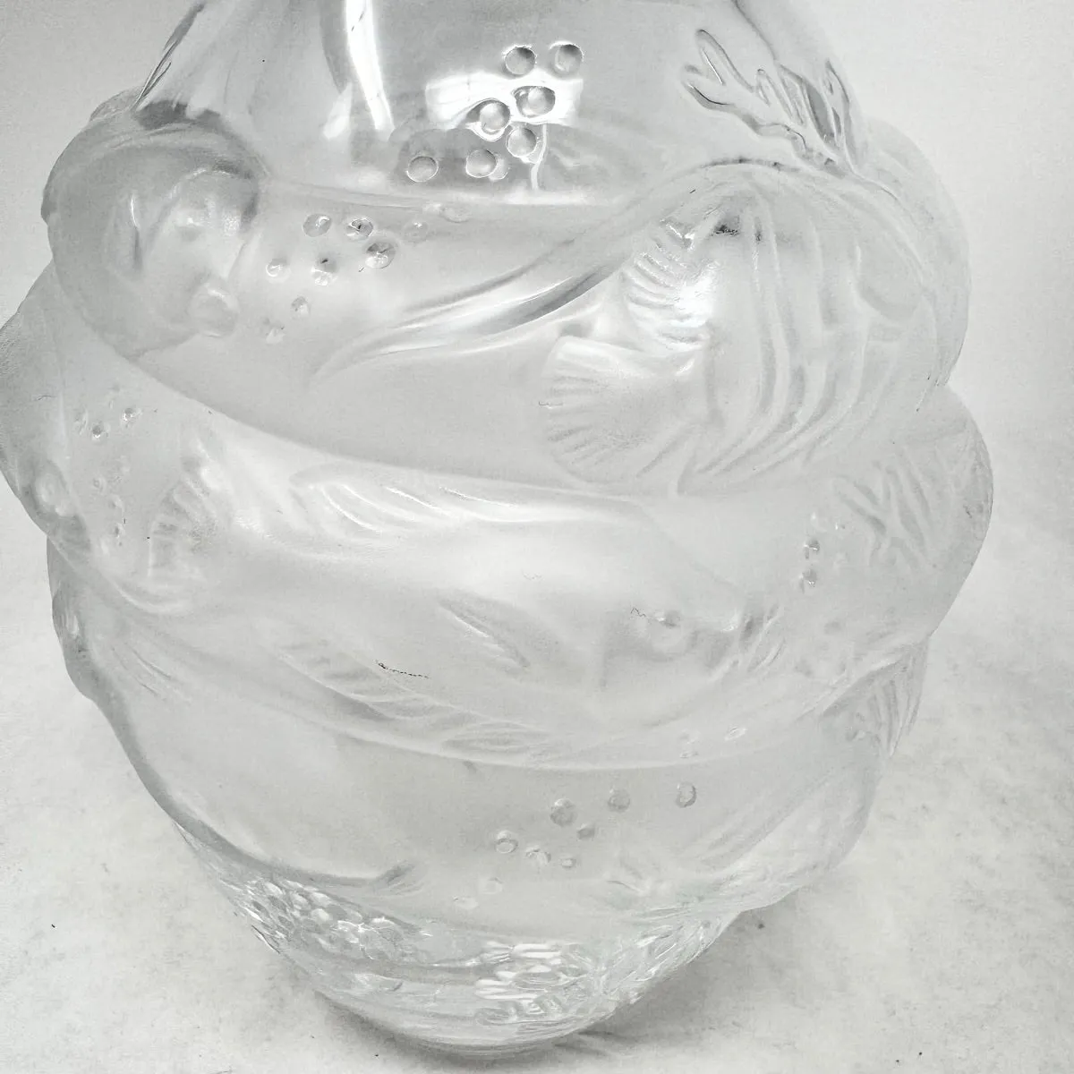 Lalique Fish and Coral Vase