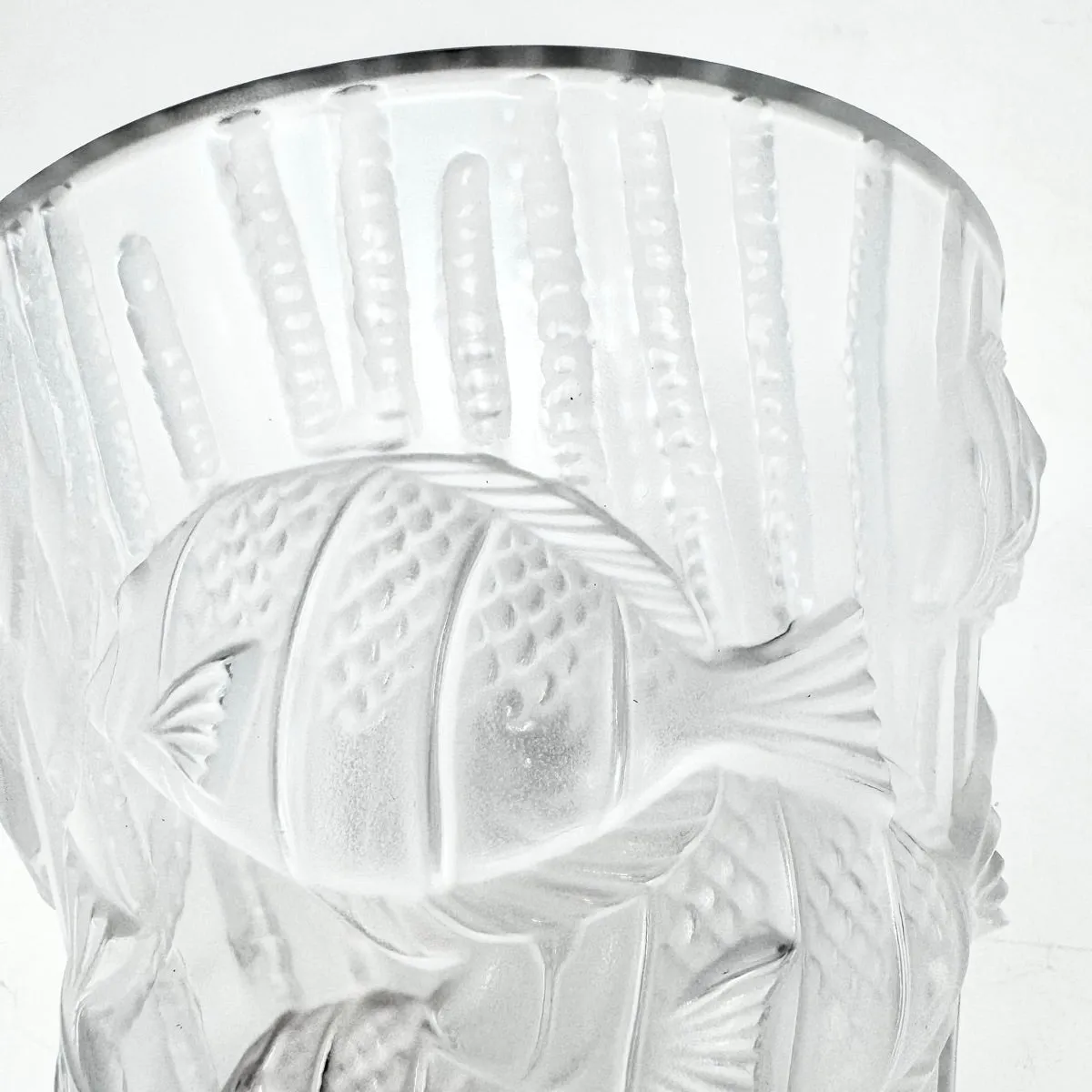 Lalique Vase with School of Fish