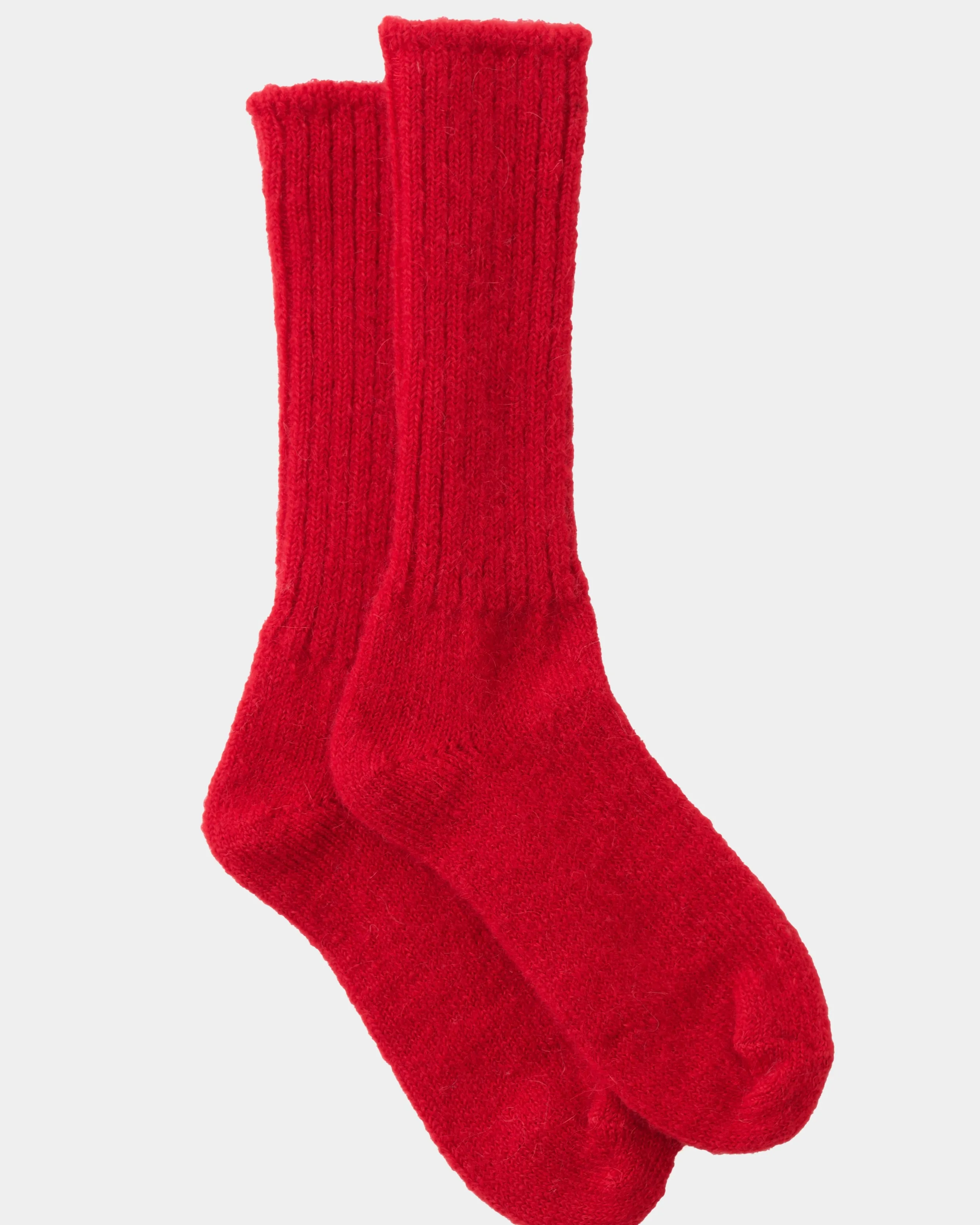 Mohair Socks: Red