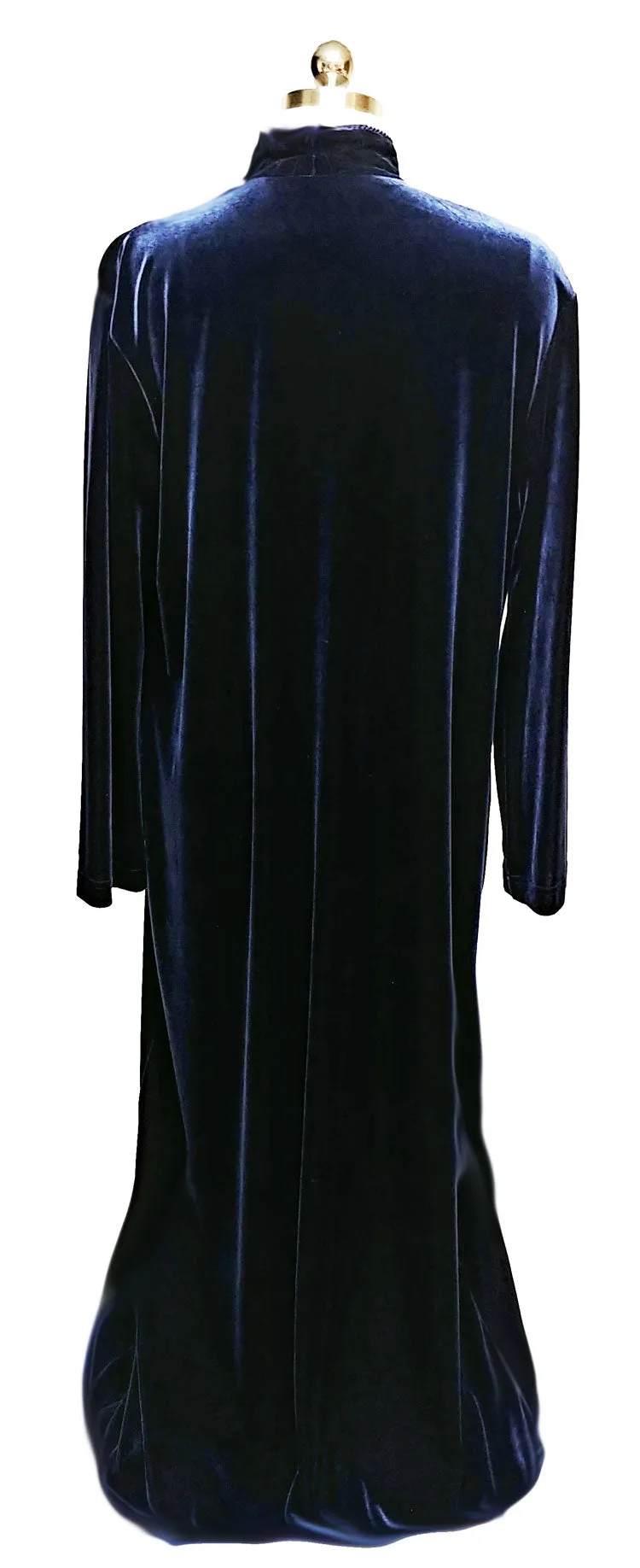 *NEW - DIAMOND TEA LUXURIOUS ZIP UP FRONT VELOUR ROBE IN MIDNIGHT NAVY - SIZE LARGE #3