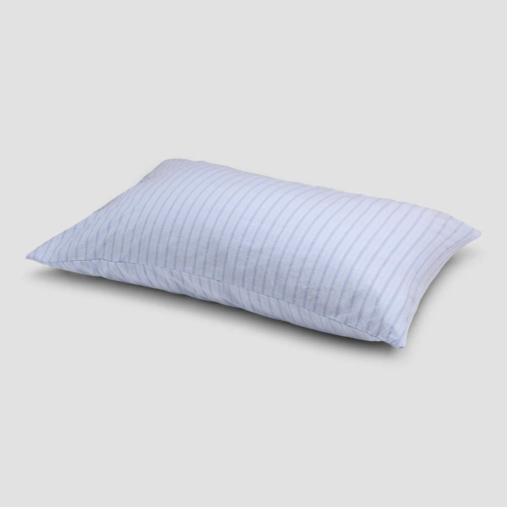 Pale Blue Favourite Shirt Stripe Cotton Pillowcases (Pair)