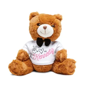 Peace   Love = Kennedy Teddy Bear with T-Shirt