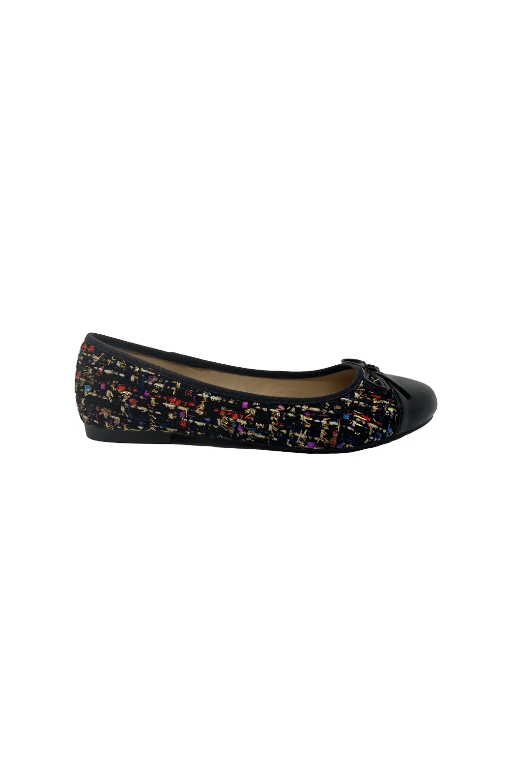 SAMPLE - Tweed Ballet Flats - Black