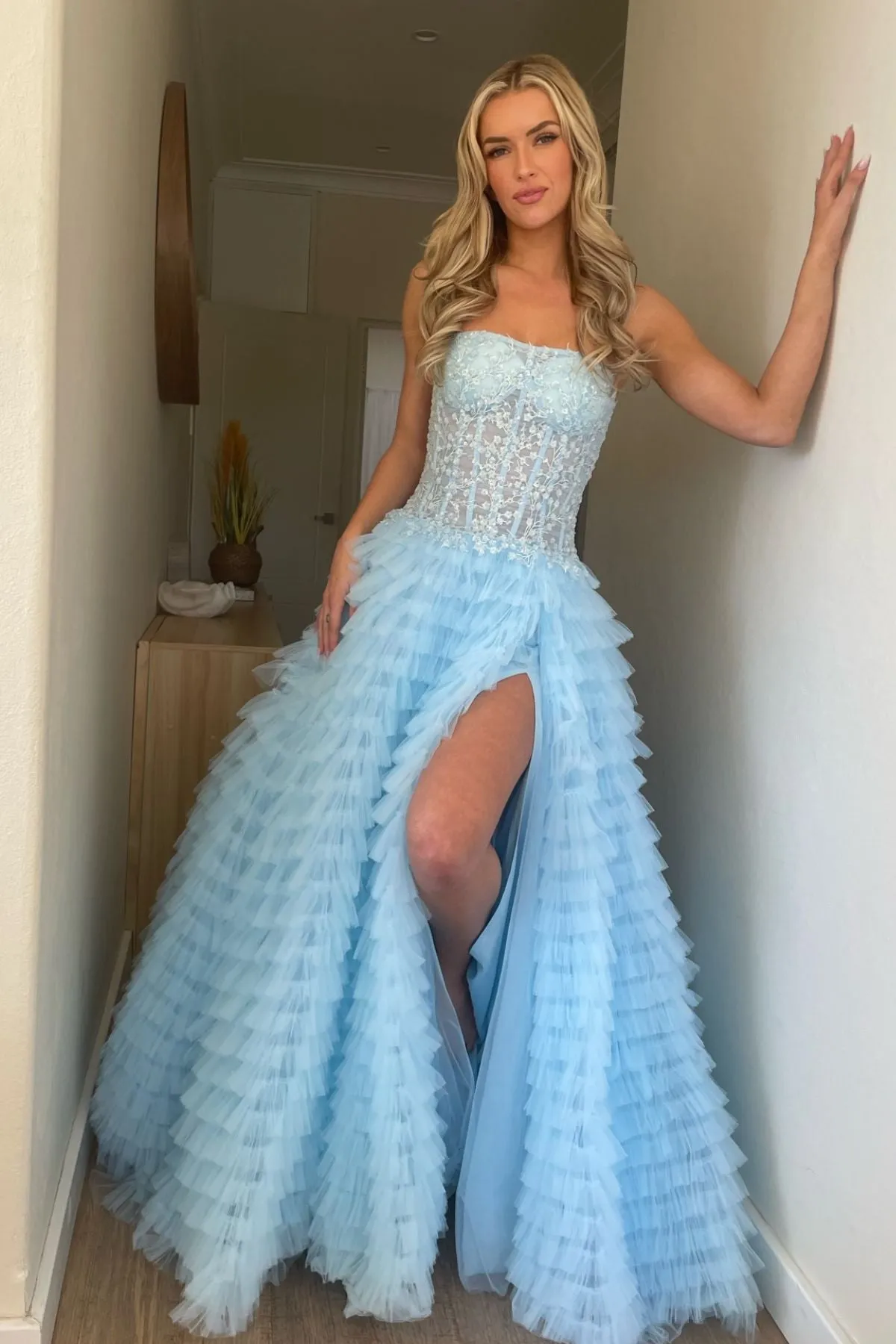 SHERI HILL Magnolia Gown 54189 (Blue) - RRP $1,500