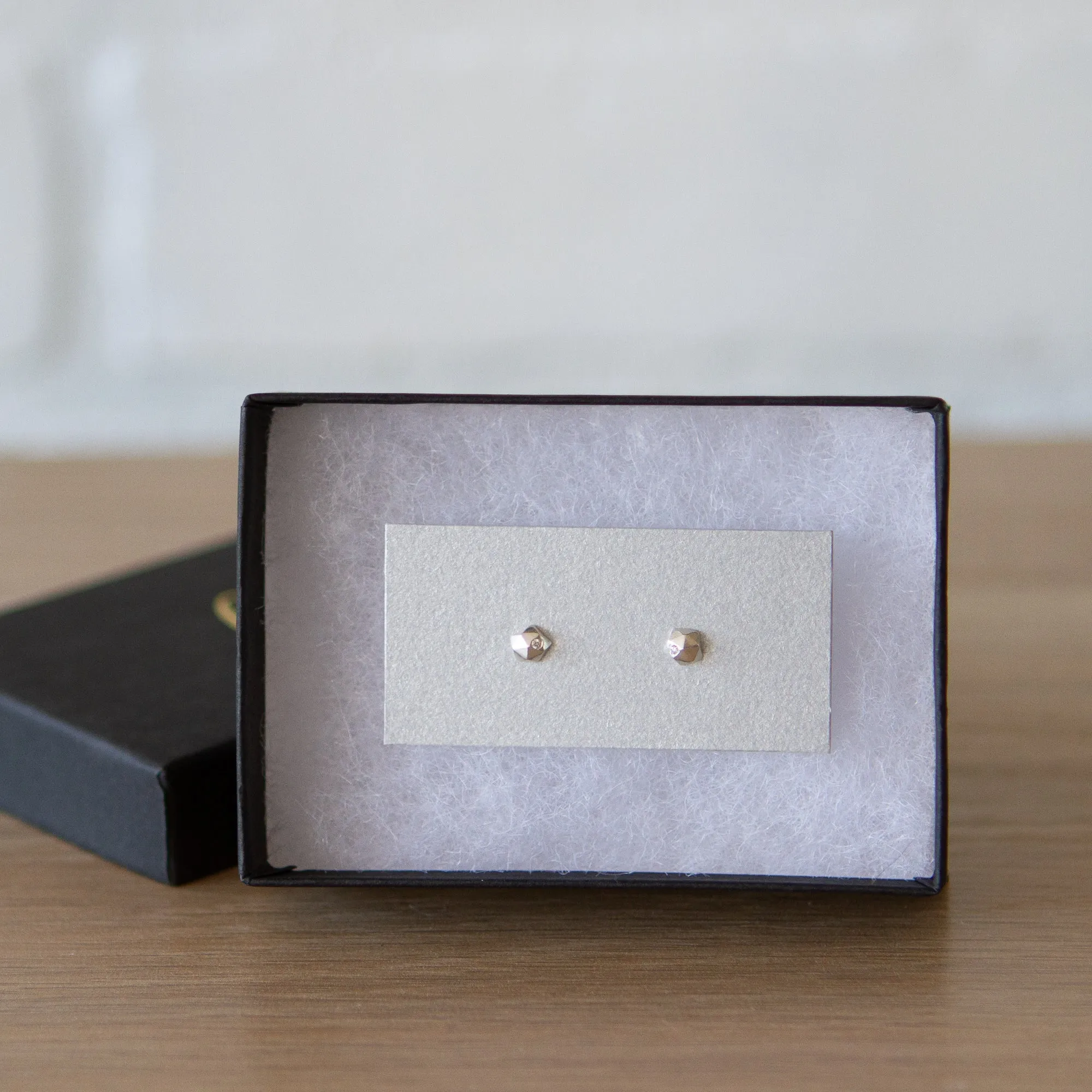 Silver Micro Fragment Diamond Stud Earrings