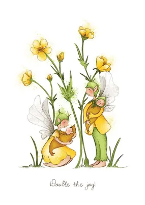 Twins Flower Fairies Card