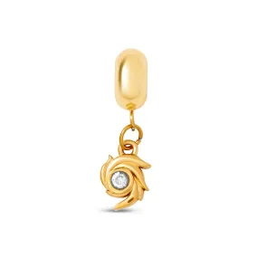 Whirlwind Stone Charm - Gold