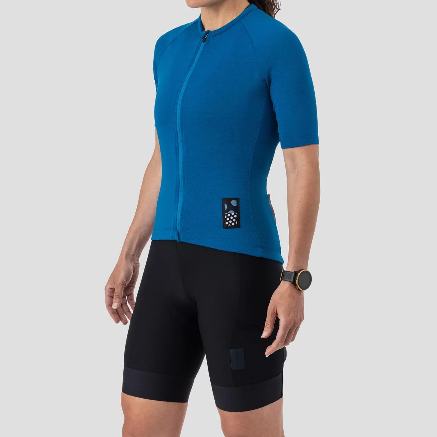 Women's Micro Grid Jersey - Azure